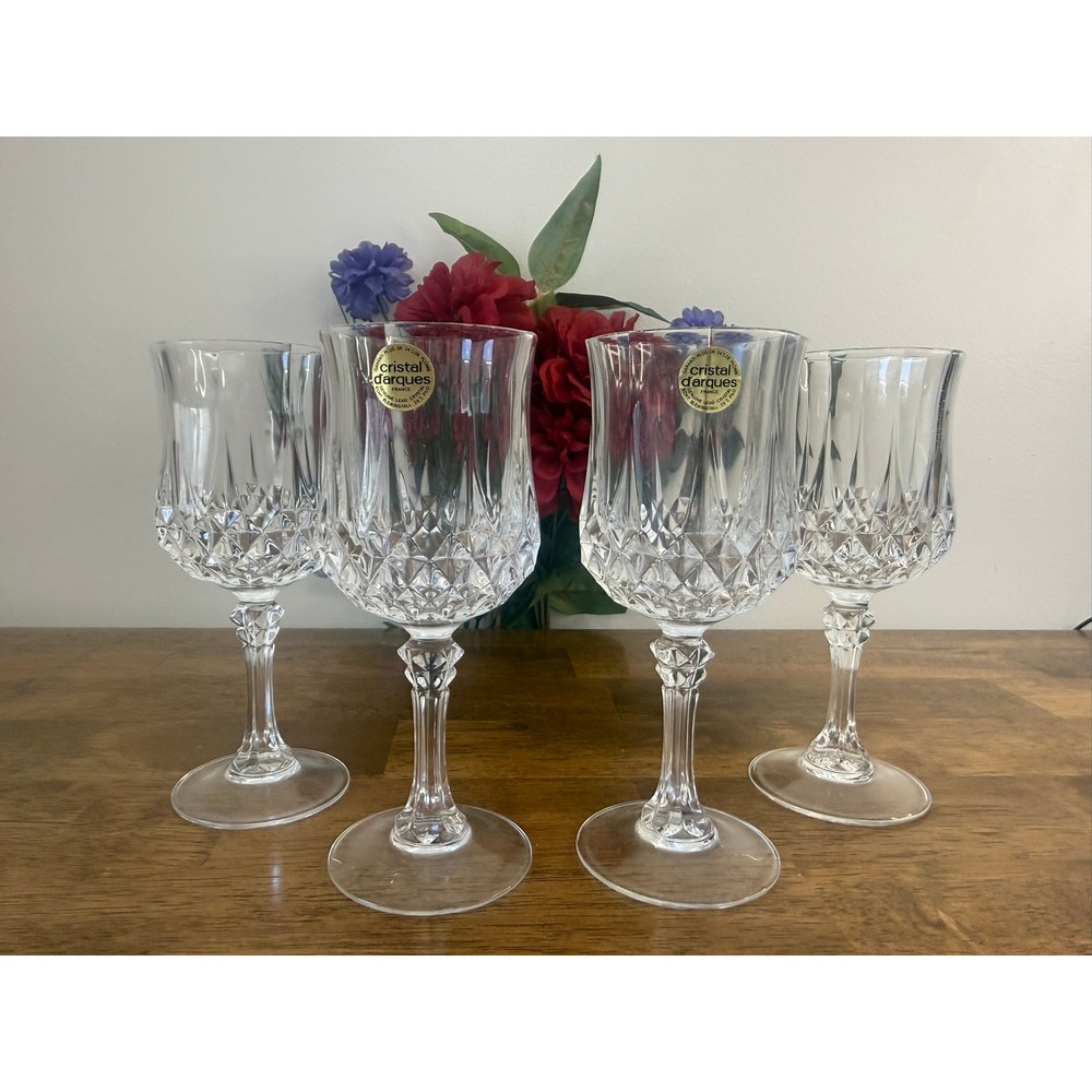 Cristal D'Arques France Crystal Wine Glasses Cut Crystal Vintage Barware